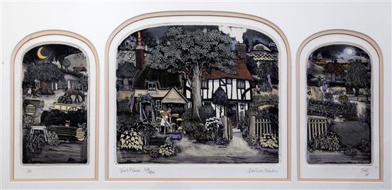 Graham Clarke (1941-) Joes Place largest 10 x 11.5in.